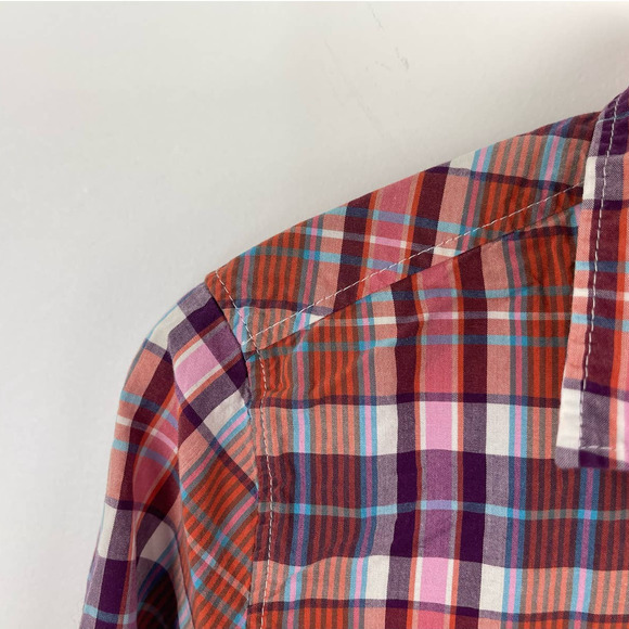 American Eagle Plaid Button Up Blouse Top - Picture 4 of 6